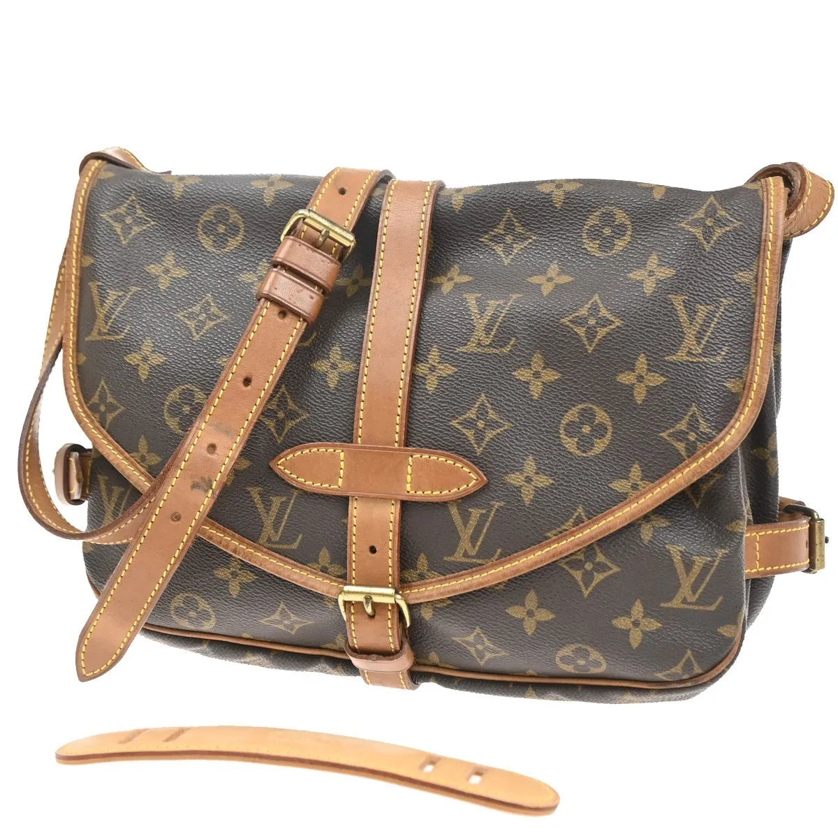 Louis Vuitton Saumur Monogram Canvas, Brown, Canvas, Shoulder Bag