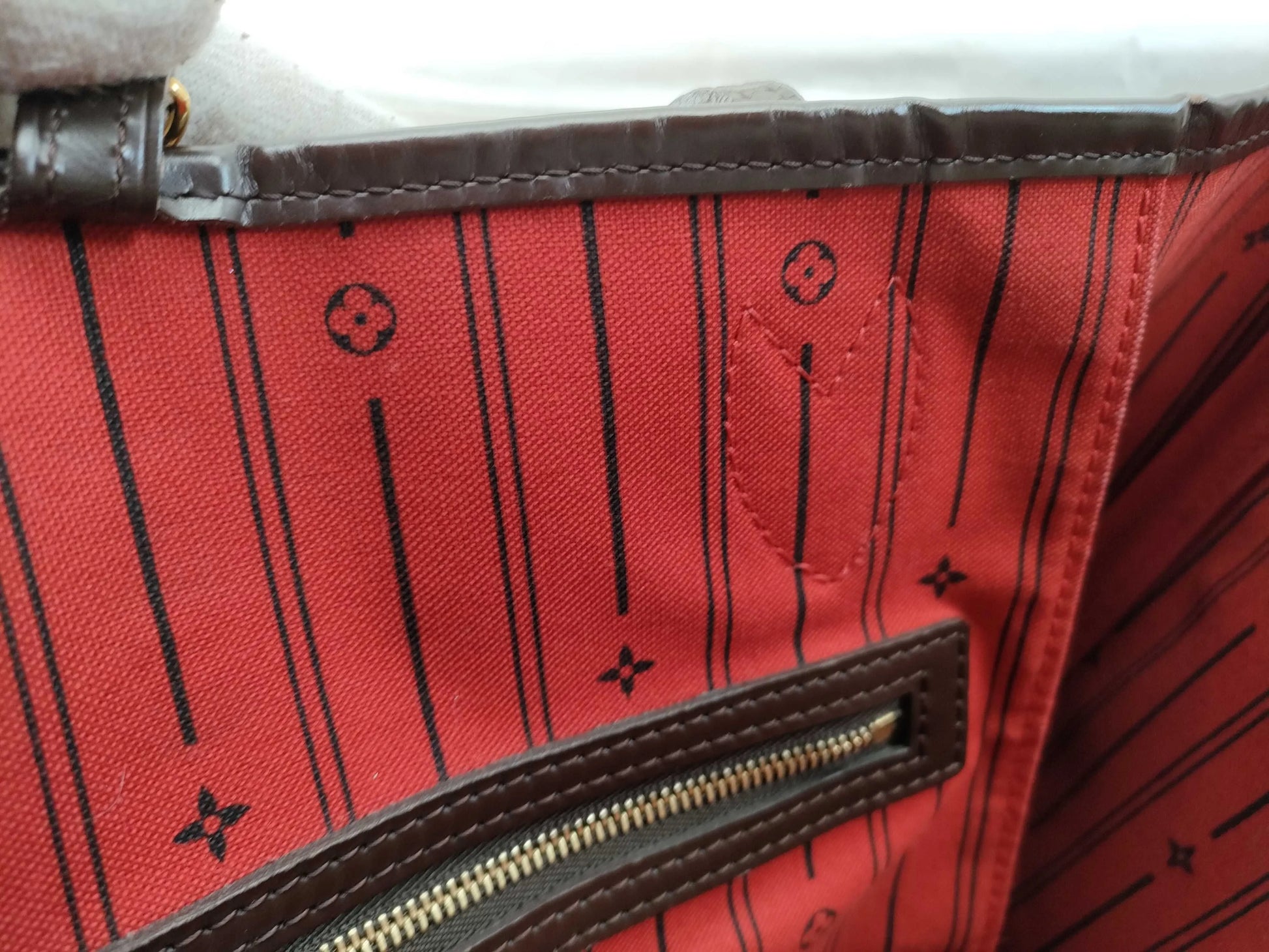 Louis Vuitton Neverfull Tote Damier, Brown, Canvas, Tote Bag