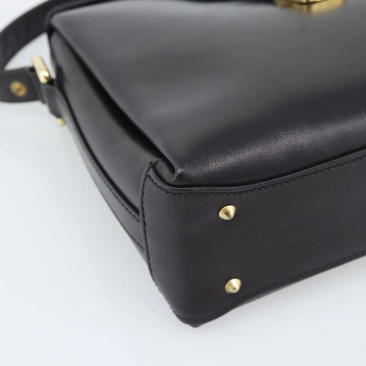 Gucci Vintage Leather, Black, Leather, Shoulder Bag