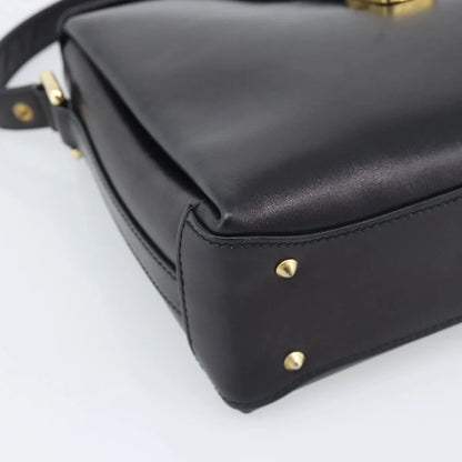 Gucci Vintage Leather, Black, Leather, Shoulder Bag