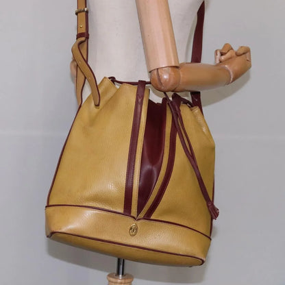 cartier Must de Cartier seau Leather, Yellow, Leather, Shoulder Bag