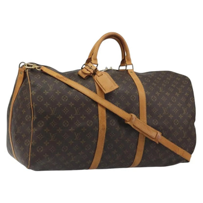Louis Vuitton Keepall Bandoulière Monogram, Brown, Canvas, Travel Bag
