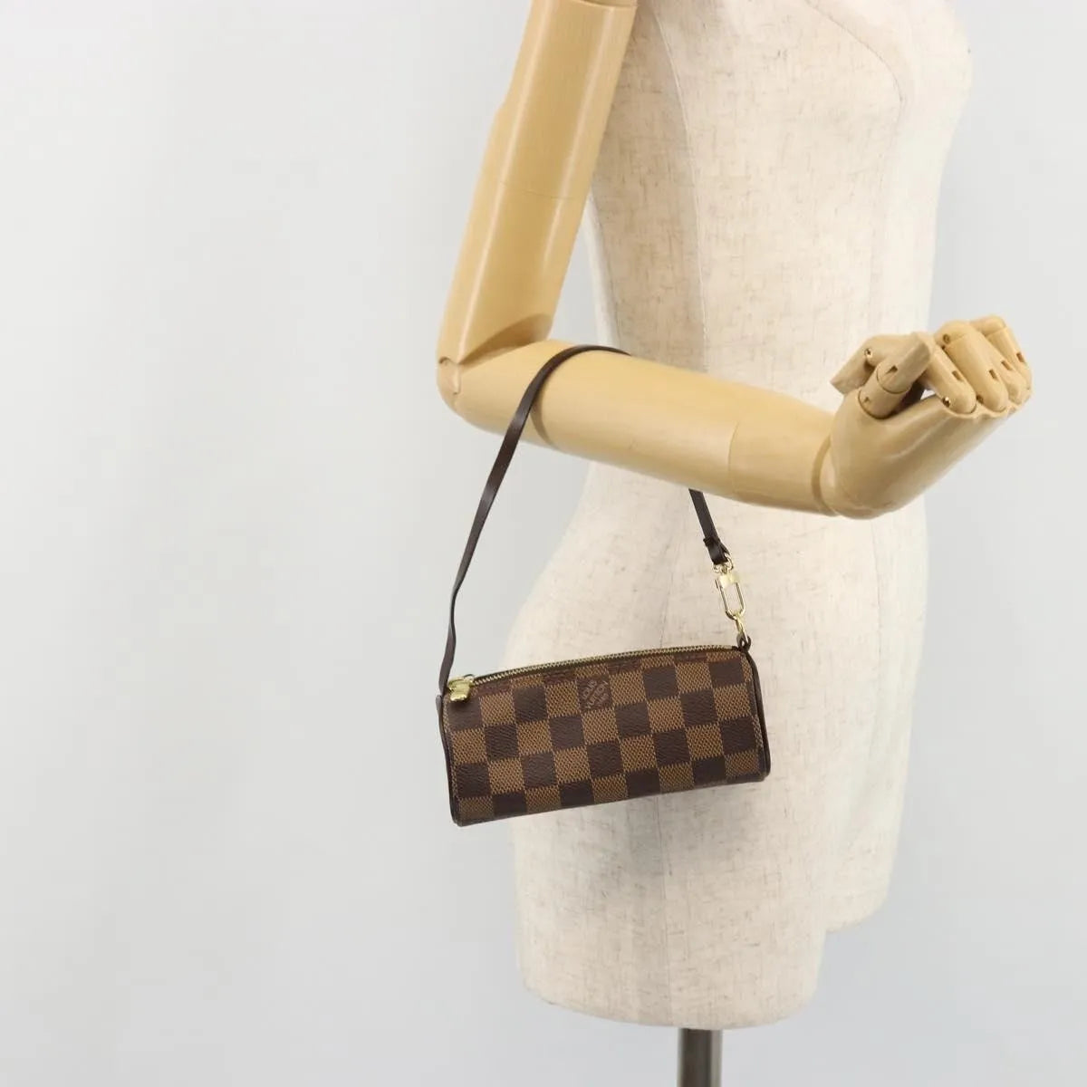 Louis Vuitton Papillon Pochette Damier, Brown, Canvas, Clutch