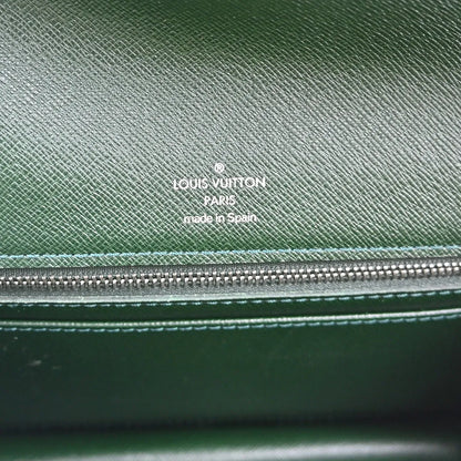 Louis Vuitton Selenga Pochette Taiga Leather, Green, Leather, Clutch