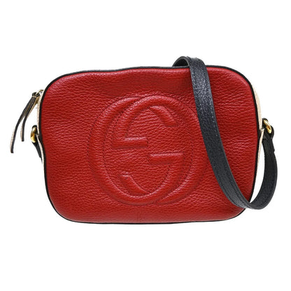 Gucci Soho Shoulder Leather, Red, Leather, Handbag