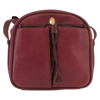cartier Tasseled Must de Cartier Leather, Burgundy, Leather, Shoulder Bag