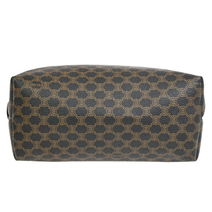 Celine Vintage Toiletry Macadam Coated Canvas, Brown, Canvas, Clutch