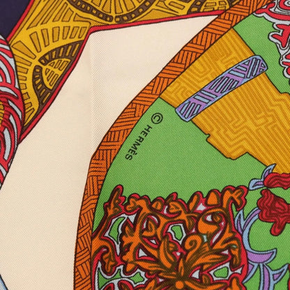 Hermes Carré 90 Silk multicolor, Navy, Silk, Scarf