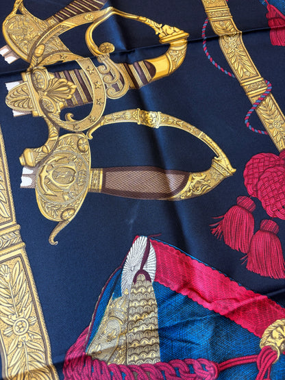 Hermes Carré 90 Silk multicolor, Blue, Silk, Scarf