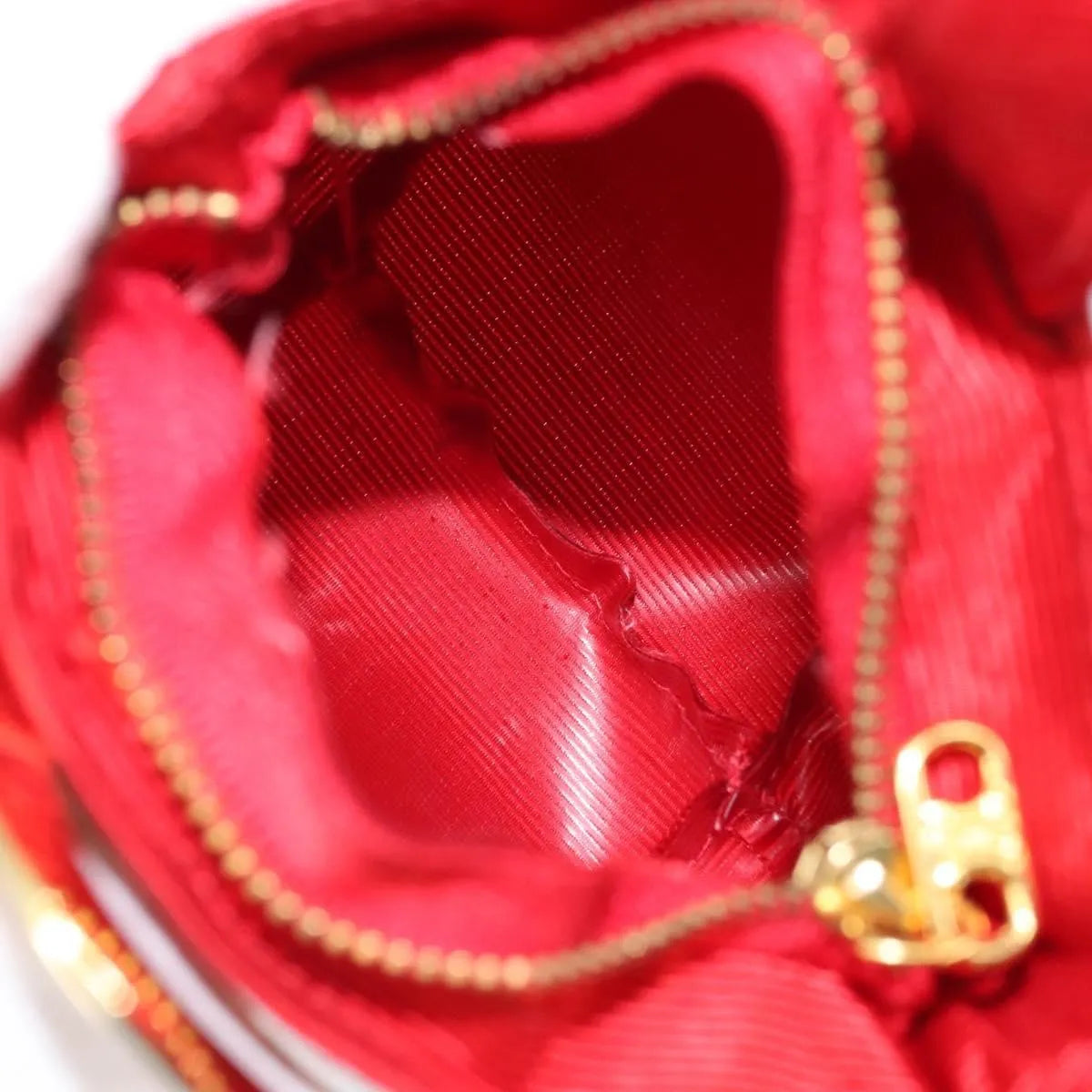 Celine Circle Logo Nylon, Red, Nylon, Clutch