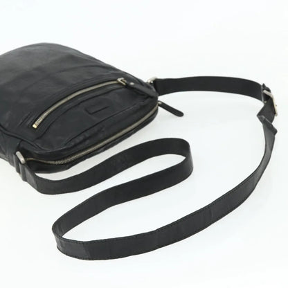 Gucci Front Zip Messenger Guccissima Leather, Black, Leather, Shoulder Bag