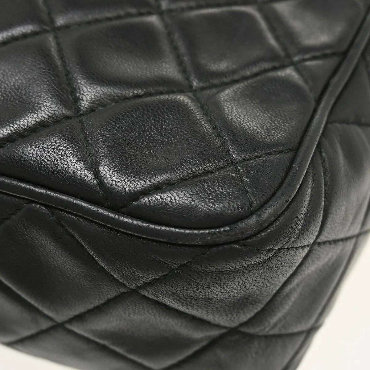 Chanel Vintage Camera Tassel Quilted Leather, Black, Leather, Shoulder Bag