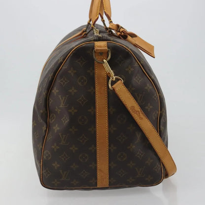 Louis Vuitton Keepall Bandoulière Monogram, Brown, Canvas, Travel Bag