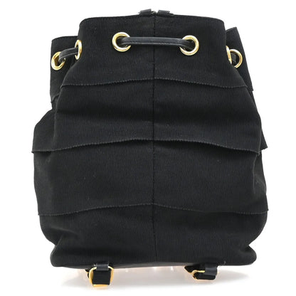 Salvatore Ferragamo Vala Canvas, Black, Canvas, Backpack