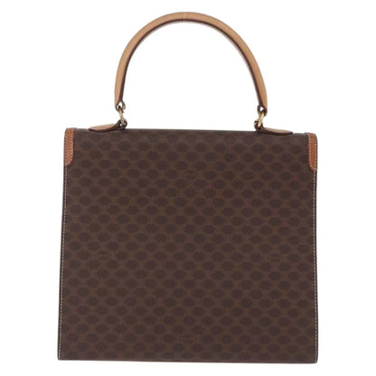 Celine Vintage Macadam Canvas and Leather, Brown, Canvas, Handbag