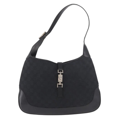 Gucci Vintage Jackie O Hobo Canvas and leather, Black, Canvas, Shoulder Bag