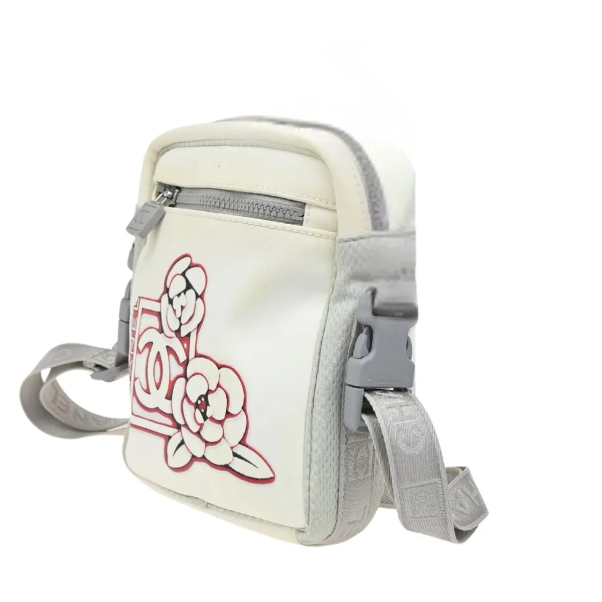 Chanel Travel Line Nylon, White, Nylon, Shoulder Bag