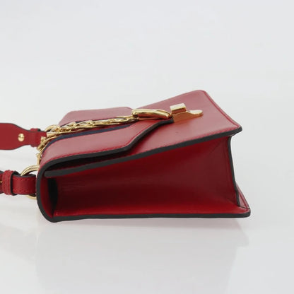 Gucci Sylvie Leather, Red, Leather, Shoulder Bag