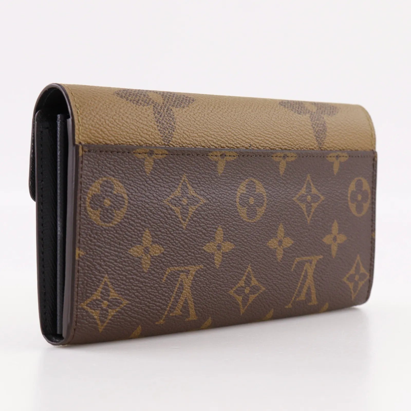 Louis Vuitton Sarah Wallet NM Reverse Monogram Giant and Monogram Canvas, Brown, Canvas, Wallet