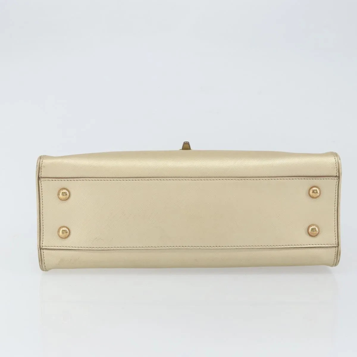 Salvatore Ferragamo Gancini Leather, Gold, Leather, Shoulder Bag