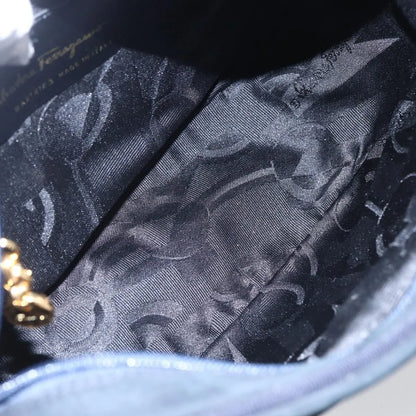 Salvatore Ferragamo Vala Leather, Navy, Leather, Shoulder Bag