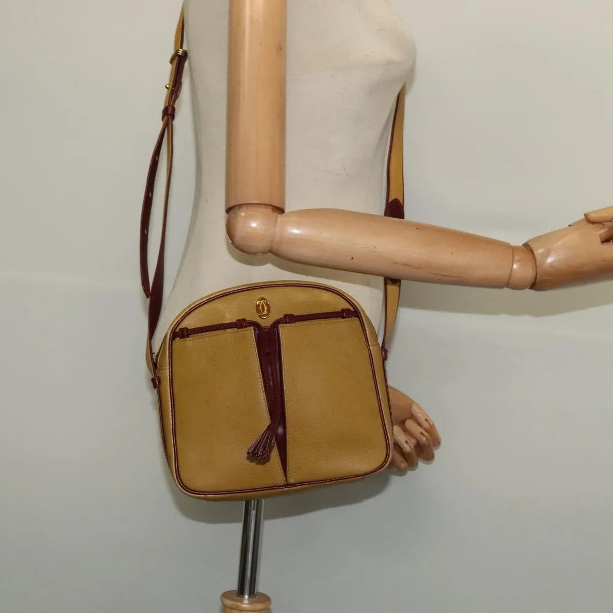 cartier Tasseled Must de Cartier Leather, Beige, Leather, Shoulder Bag