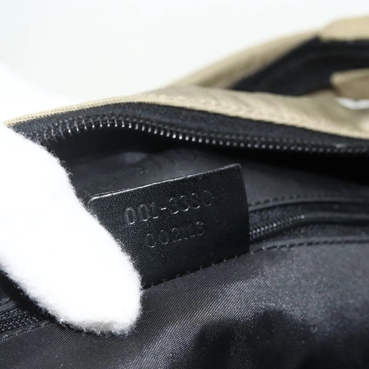 Gucci Double Pocket Hobo Nylon, Beige, Nylon, Shoulder Bag