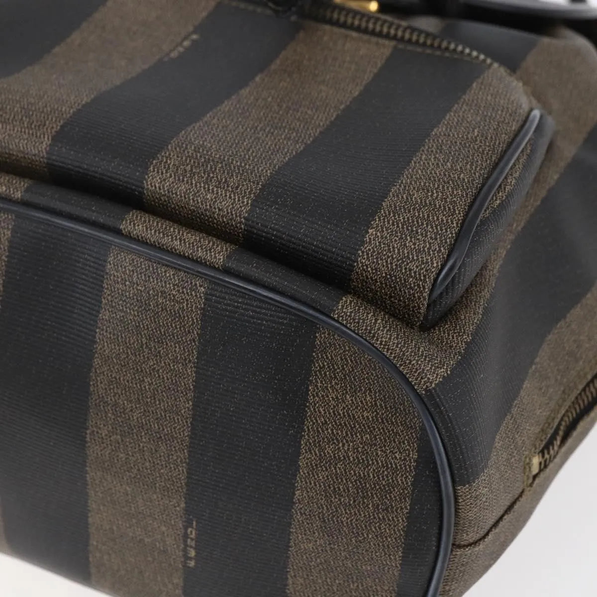 Fendi Vintage Pequin Logo Coated Canvas, Brown, Canvas, Backpack