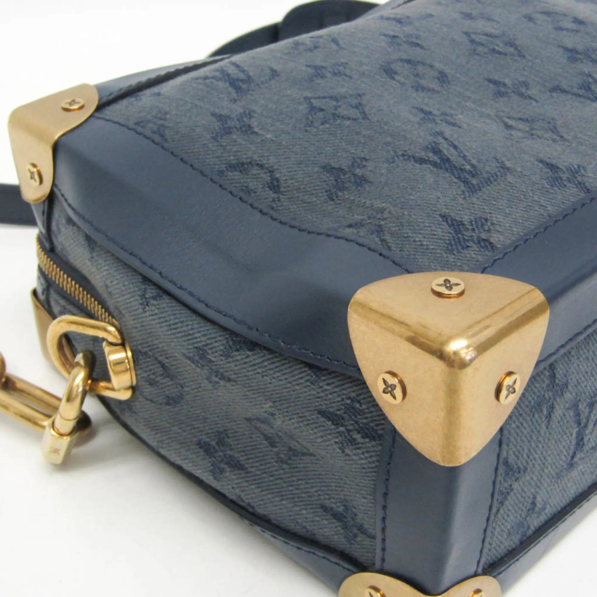 Louis Vuitton Soft Trunk Monogram Denim, Blue, Denim, Shoulder Bag