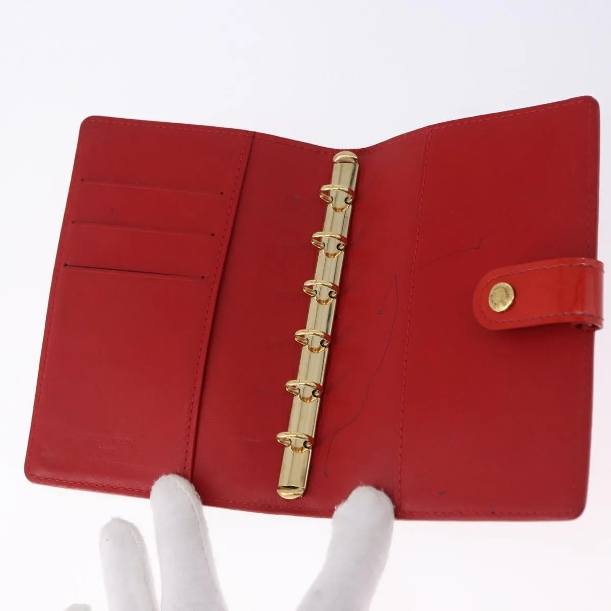 Louis Vuitton Agenda Cover Patent, Red, Patent Leather, Clutch