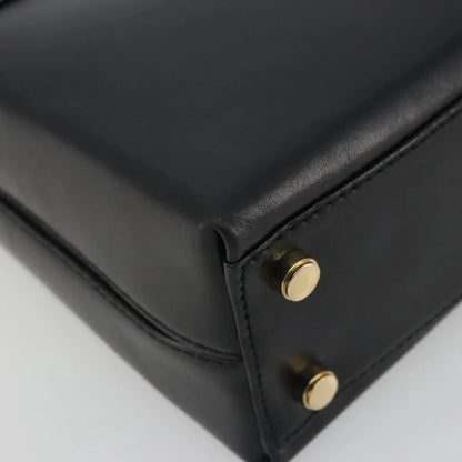 Salvatore Ferragamo Gancini Convertible Top Handle Leather, Black, Leather, Handbag