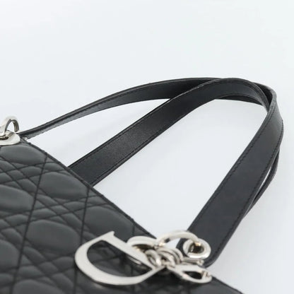 Christian Dior Vintage Lady Dior Tote Cannage Quilt Lambskin, Black, Leather, Tote Bag