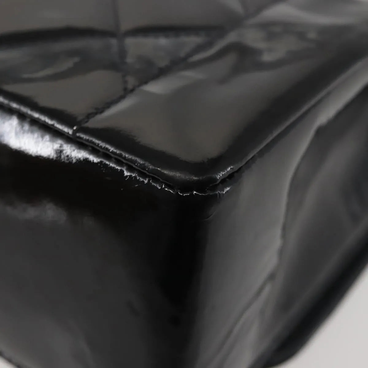 Chanel Vintage Diana Flap Quilted Patent, Black, Patent Leather, Shoulder Bag