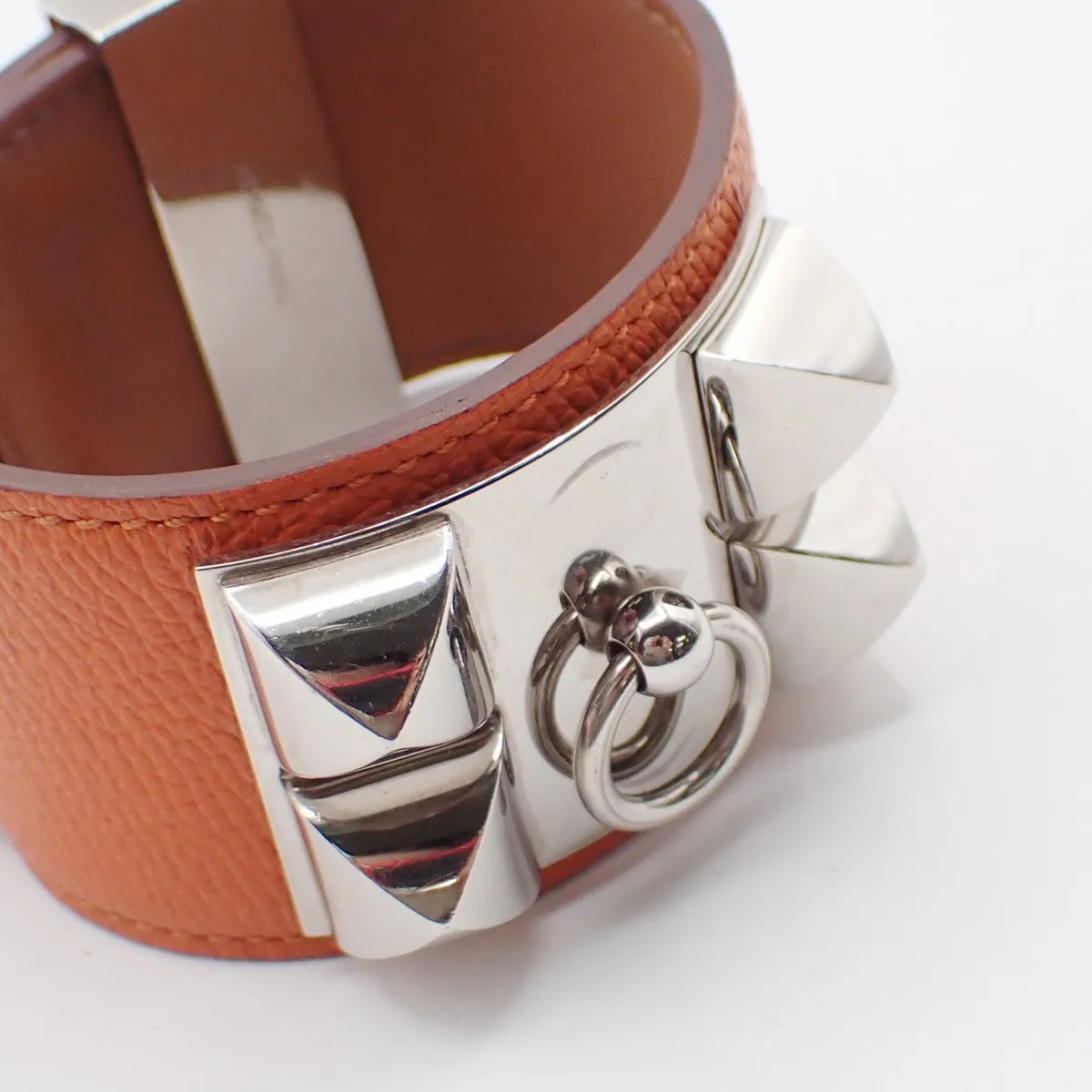 Hermes Collier de Chien Leather, Orange, Leather, Bracelet