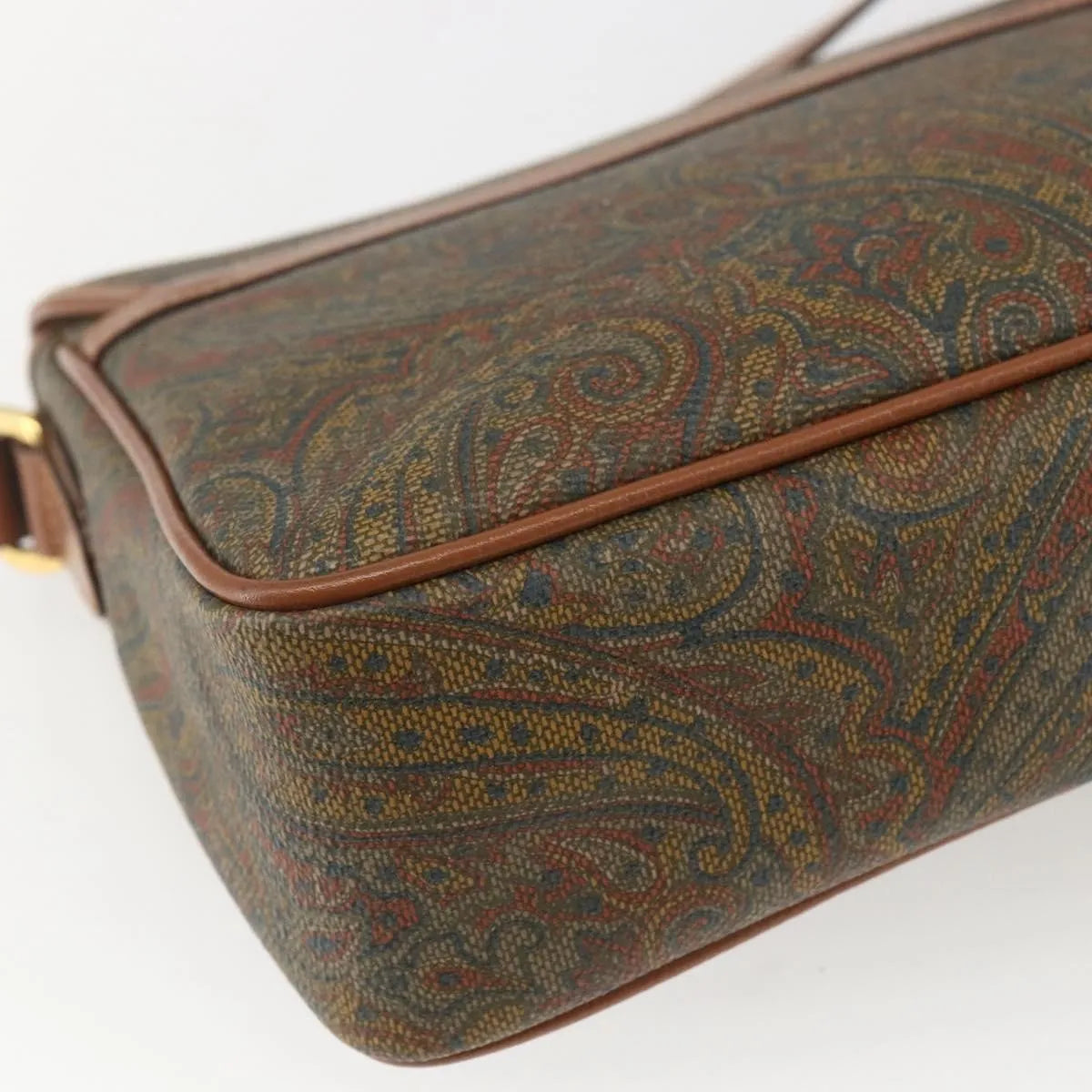 Valentino Garavani Vintage Canvas and Leather, Brown, Canvas, Shoulder Bag