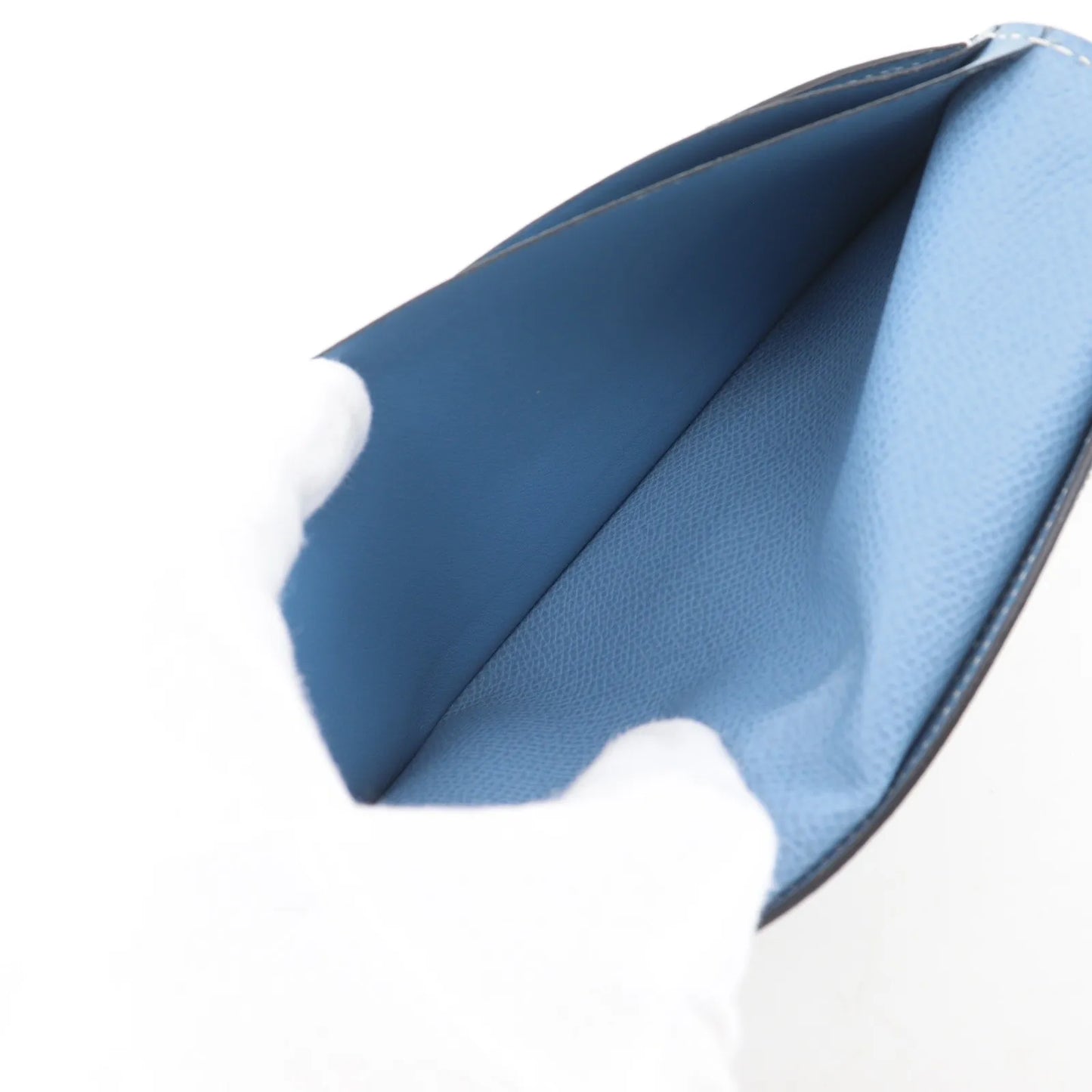 Hermes Bearn Epsom, Blue, Leather, Wallet