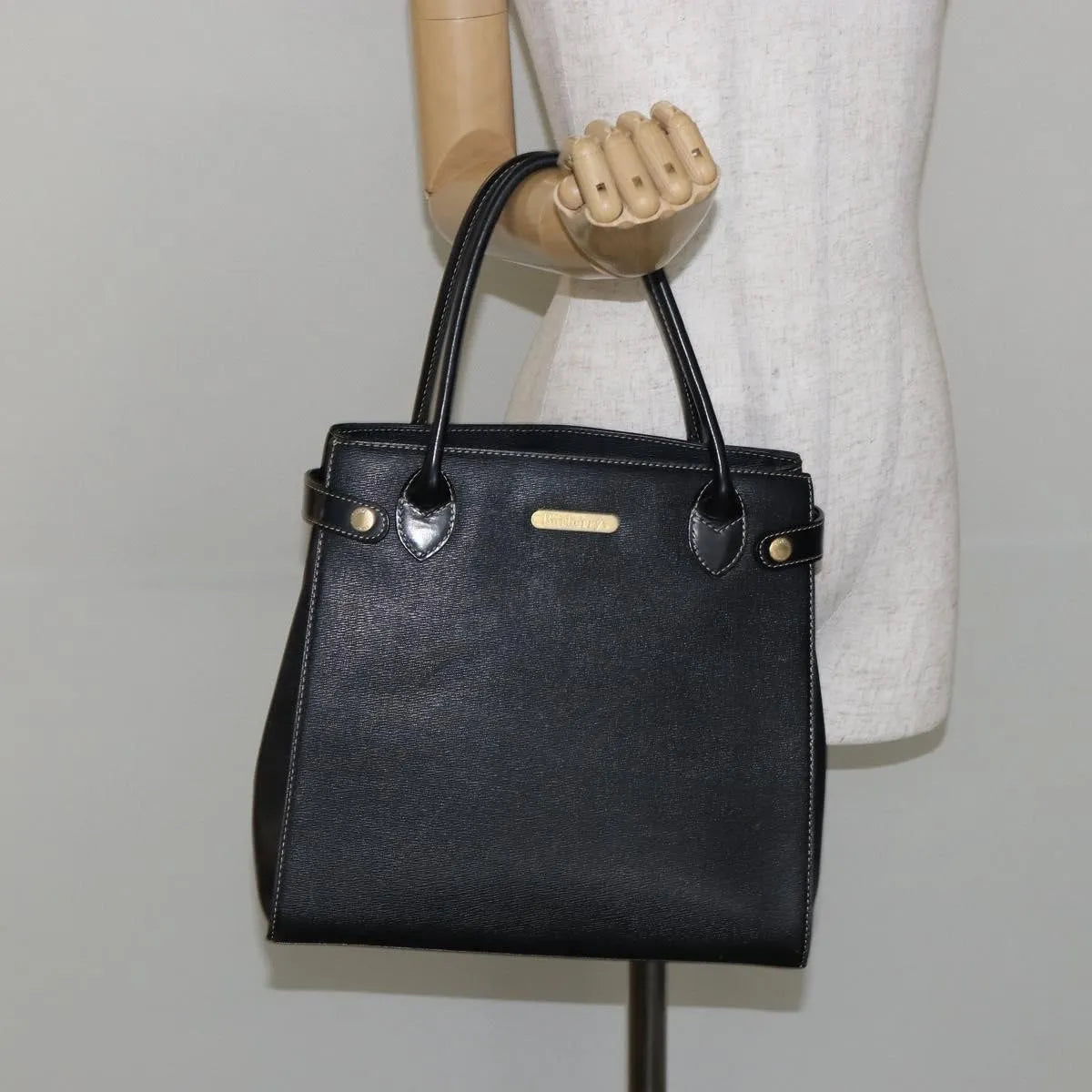 Burberry Vintage Leather, Black, Leather, Handbag