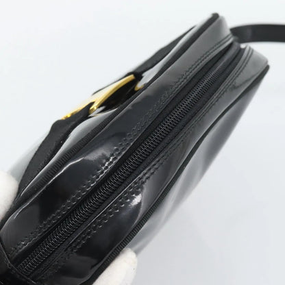 Salvatore Ferragamo Vala Patent Leather, Black, Patent Leather, Shoulder Bag
