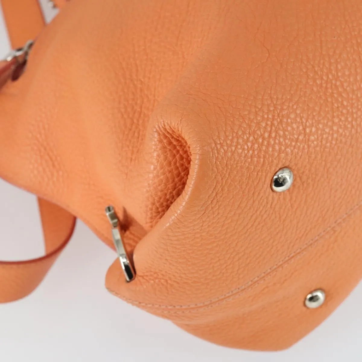 Salvatore Ferragamo Sofia Satchel Grainy Leather, Orange, Leather, Handbag
