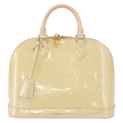 Louis Vuitton Alma Monogram Vernis, Beige, Patent Leather, Handbag