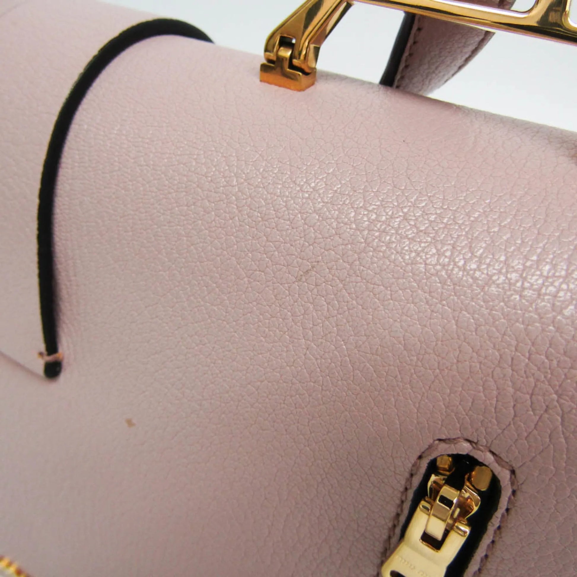 Miu Miu Madras Convertible Compartment Top Handle Leather, Pink, Leather, Handbag