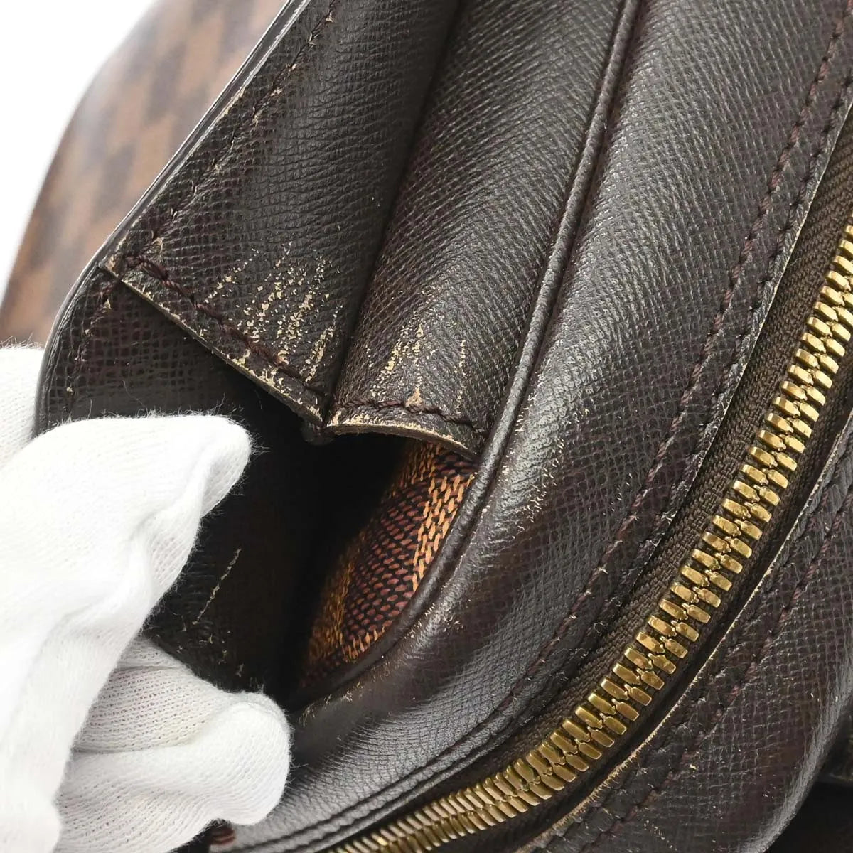 Louis Vuitton Triana Damier, Brown, Canvas, Handbag