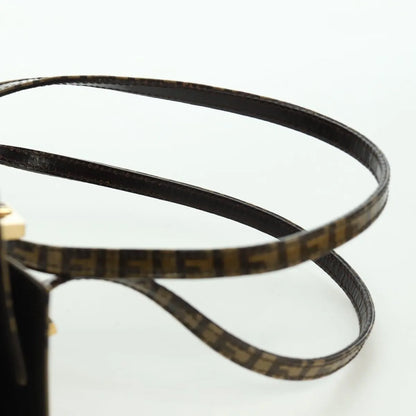 Fendi Mamma Baguette Zucca patent leather, Brown, Canvas, Shoulder Bag
