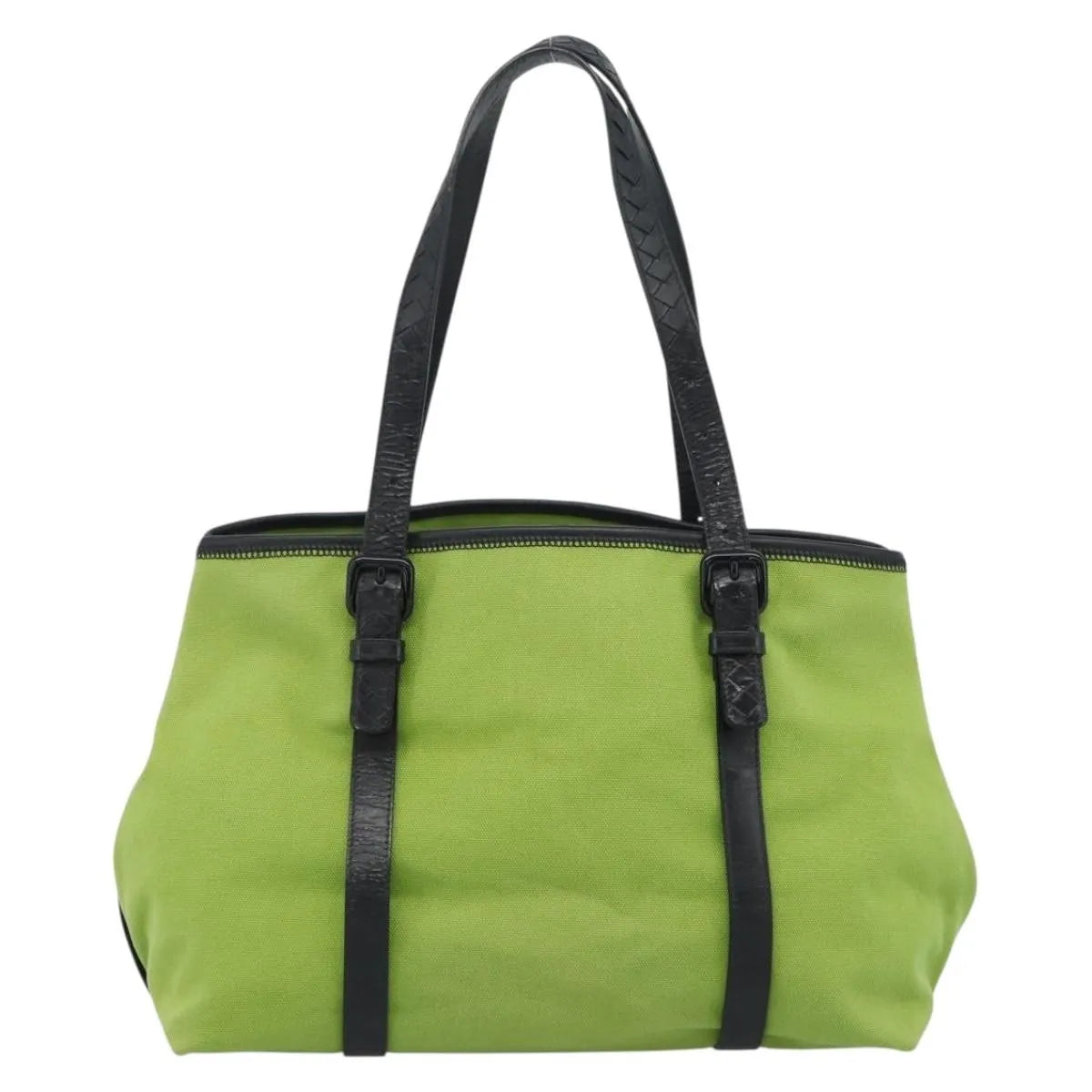 Bottega Veneta Vintage Canvas, Green, Canvas, Tote Bag