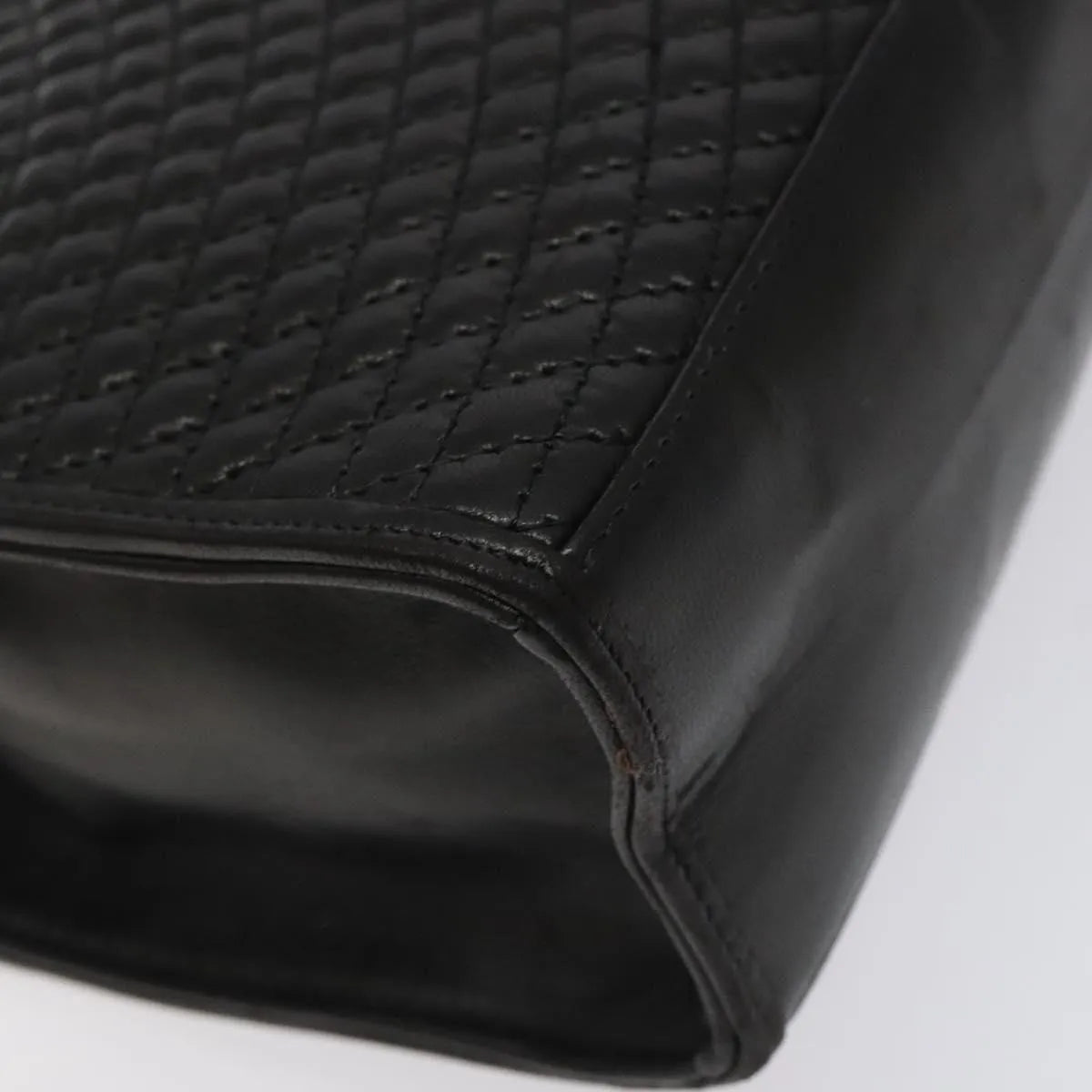 Bally Vintage Quilted Leather, Black, Leather, Handbag