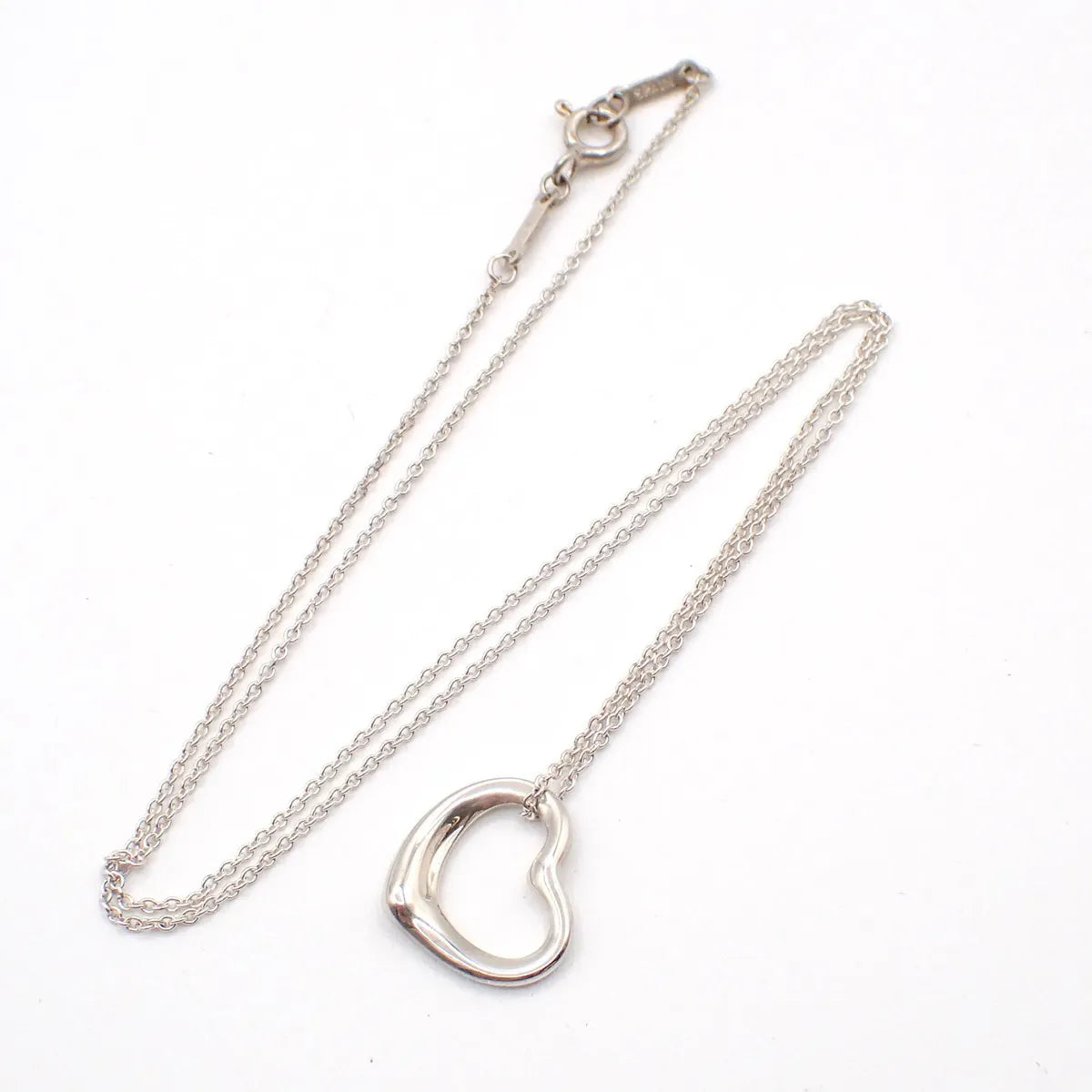 Tiffany & Co. Elsa Peretti Open Heart Pendant Sterling Silver, Silver, Silver, Necklace