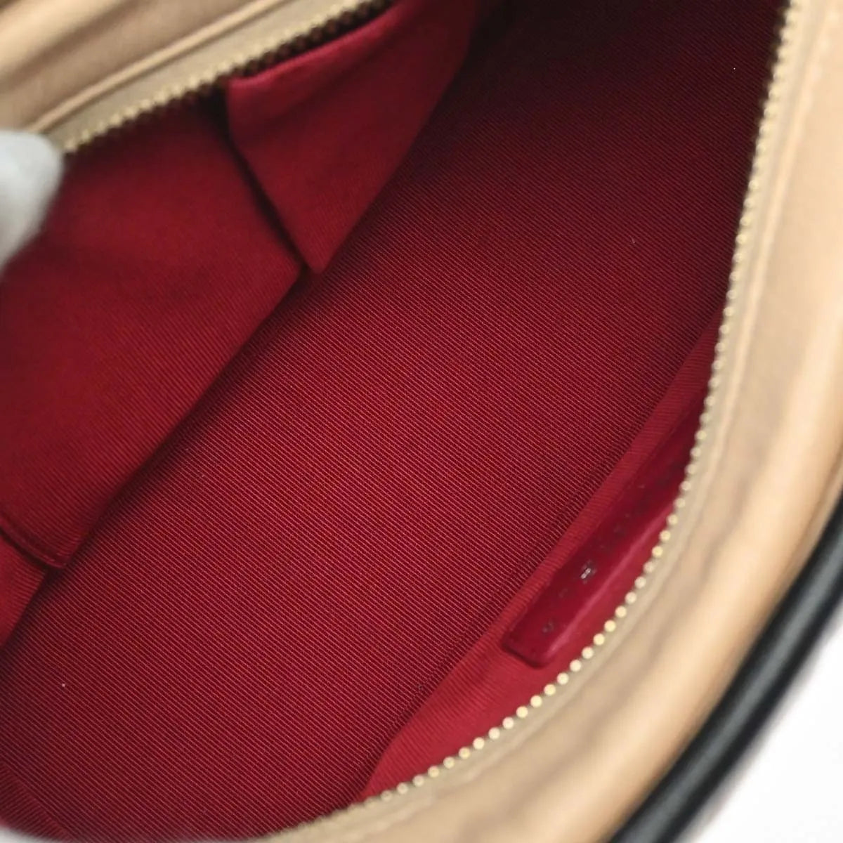 Chanel Bicolor Gabrielle Hobo Quilted Aged Calfskin, Beige, Leather, Shoulder Bag