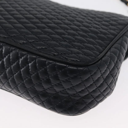 Bally Vintage Chain Quilted Leather, Navy, Leather, Shoulder Bag