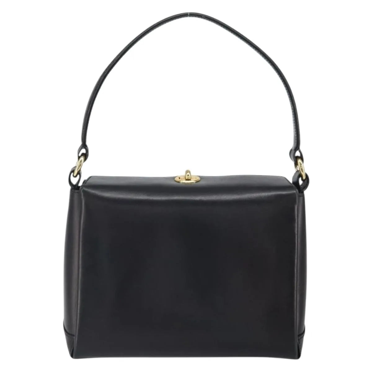 Gucci Vintage Convertible Box Leather, Black, Leather, Handbag