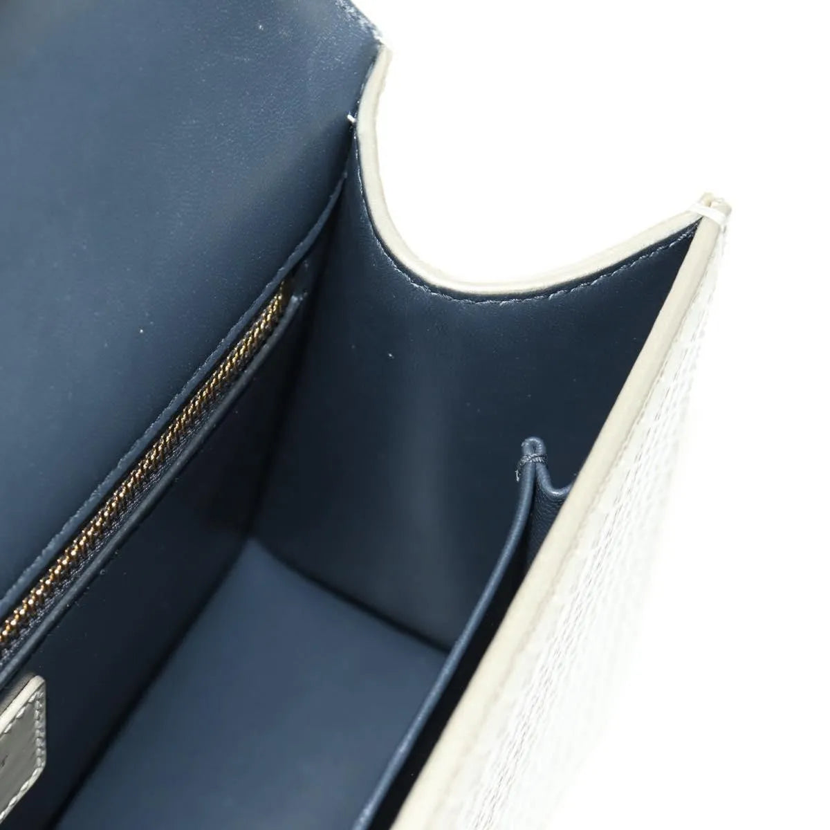 Christian Dior 30 Montaigne Chain Flap Micro Cannage Metallic Calfskin, Beige, Patent Leather, Shoulder Bag